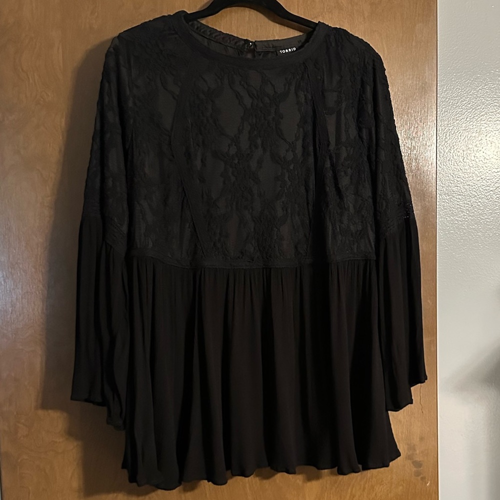 Torrid Black Lace Top